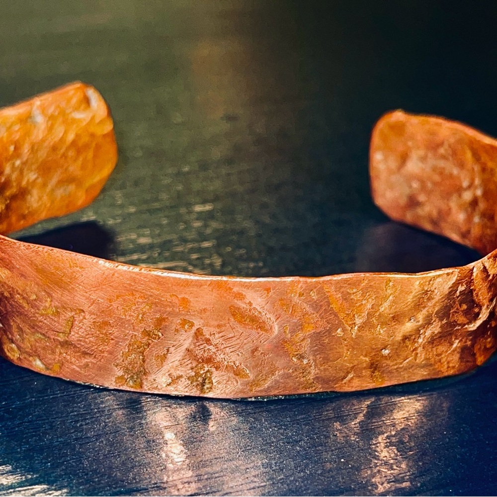 Hammered Solid Copper Cuff Bracelet - image 2